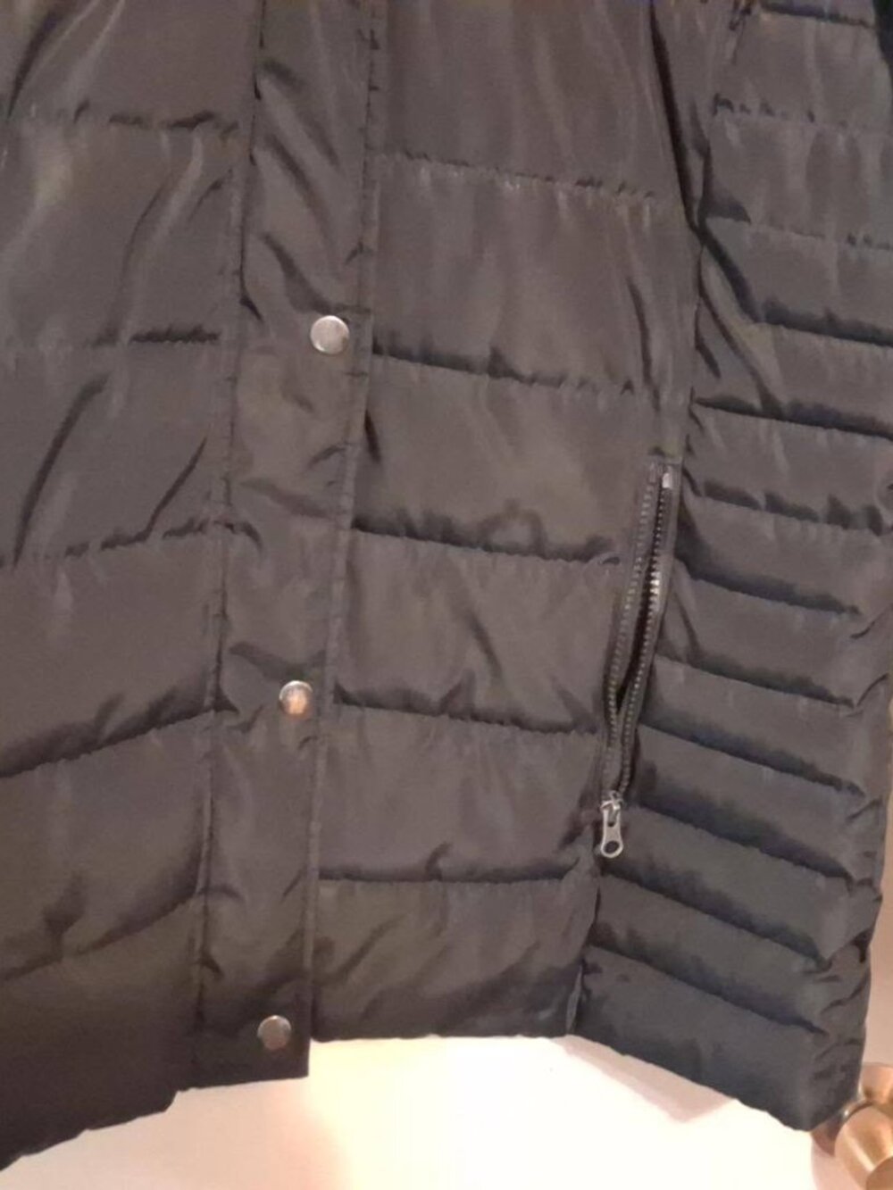 George Black Hooded Puffer Winter Coat Jacket Size L - Picture 5 of 7